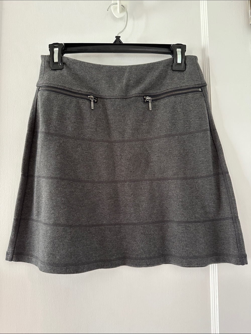 Athleta Charcoal Gray A-Line Skirt with Zip Pockets